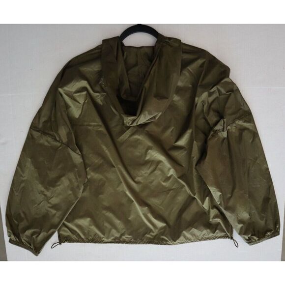 Offline x Aerie Women's Sz M Olive Green Packable Half Zip Windbreaker Jacket - Picture 8 of 9